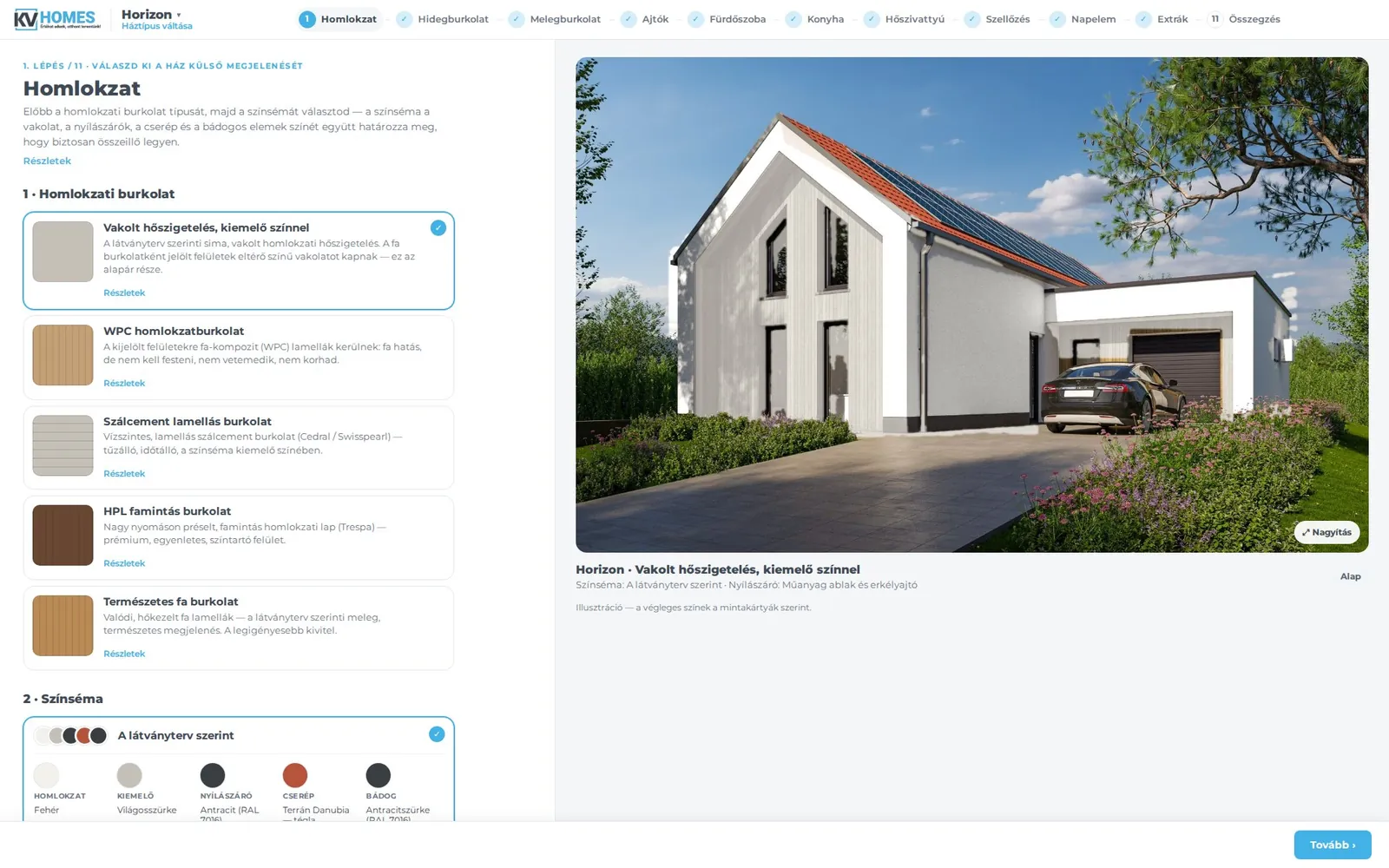 Configurator: facade step with the house image